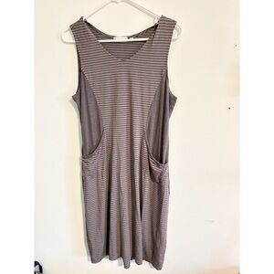 Habitat Gray and Black Stripe Tank Dress‎
